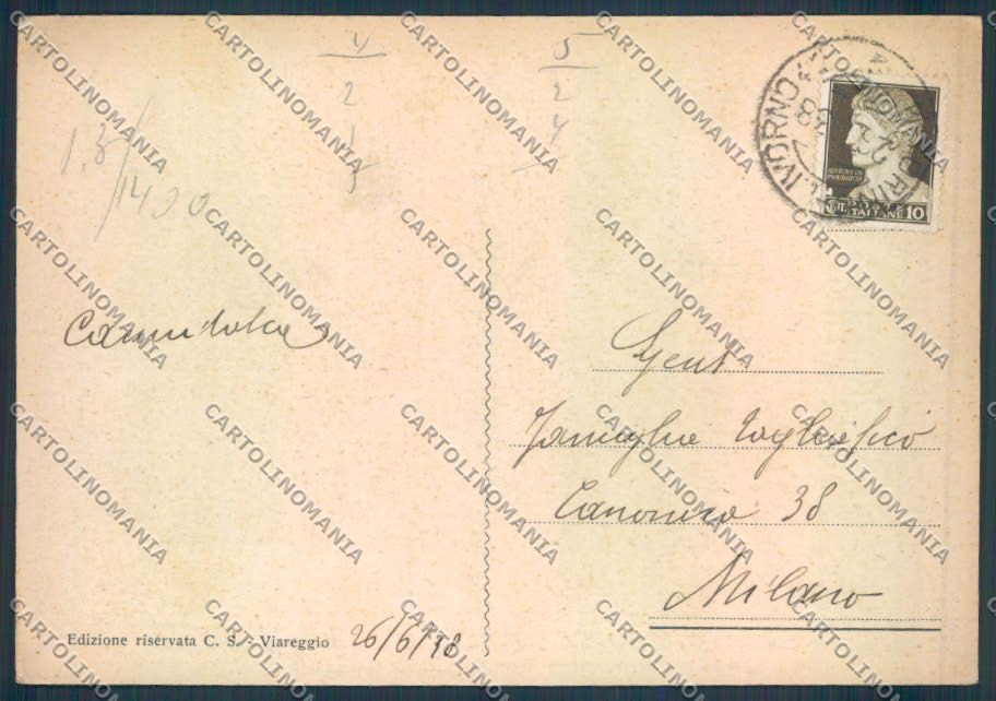 Lucca Viareggio FG cartolina ZF4132 – retro