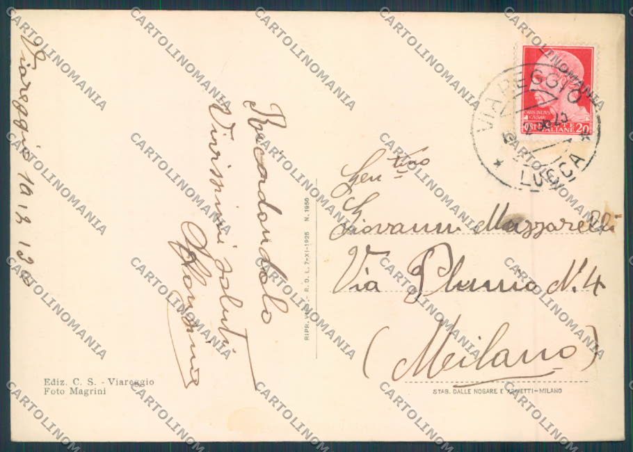 Lucca Viareggio FG cartolina ZF4149 – retro