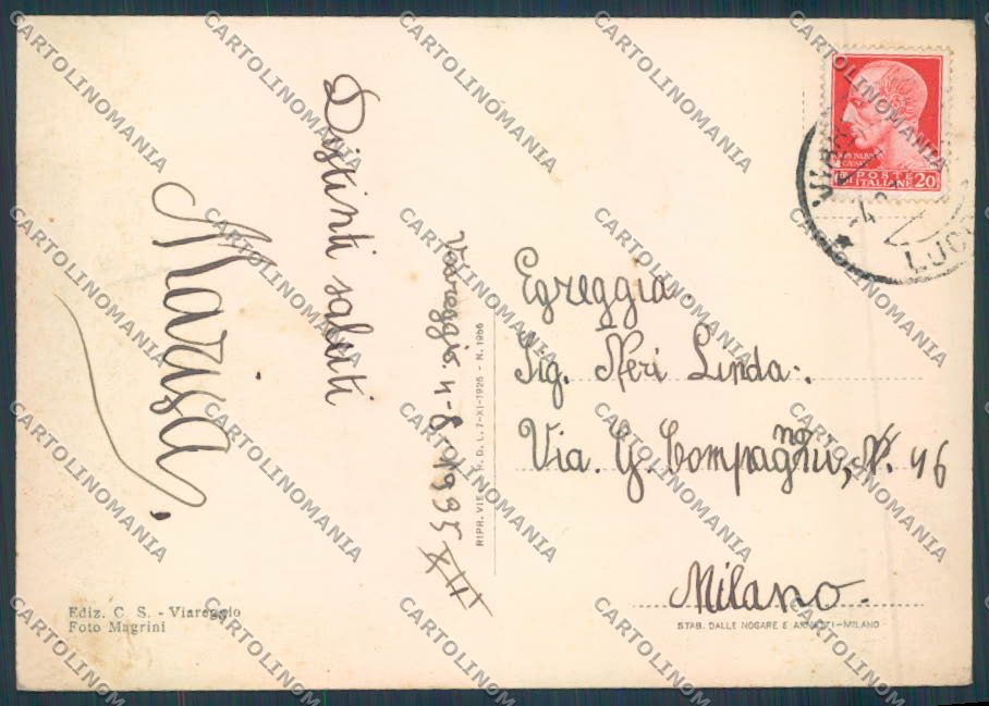 Lucca Viareggio FG cartolina ZF4157 – retro