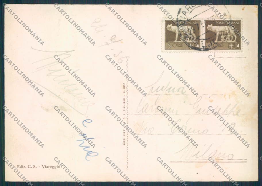Lucca Viareggio FG cartolina ZF4176 – retro