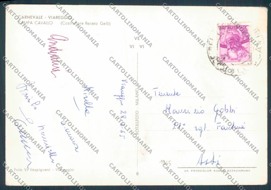 Lucca Viareggio Carnevale foto FG cartolina ZF4207 – retro