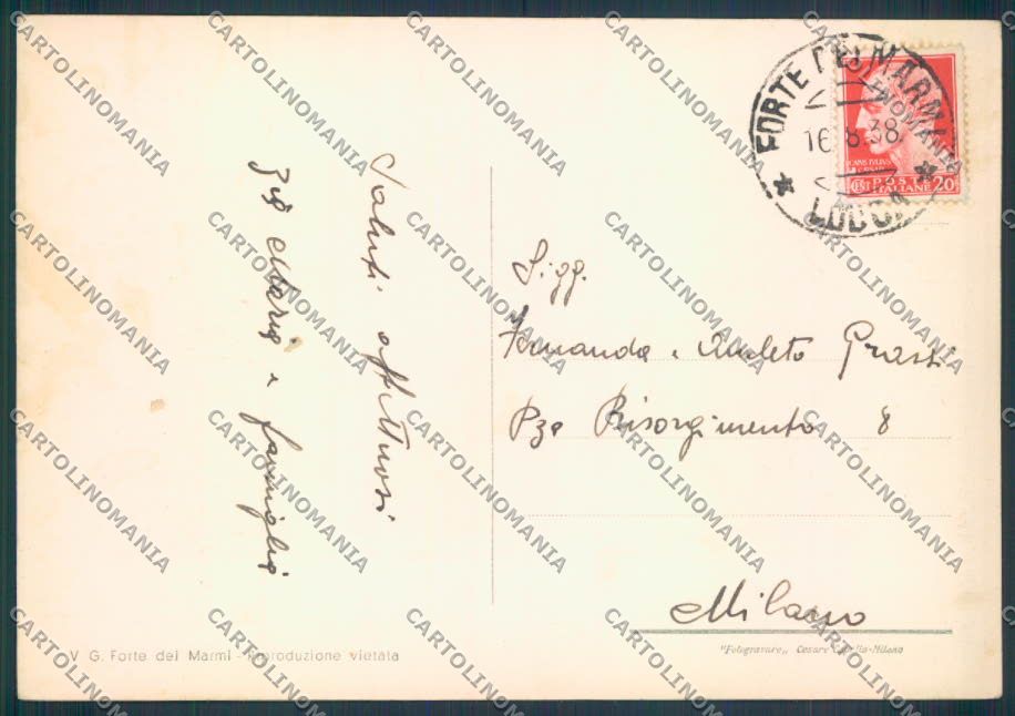 Lucca Forte dei Marmi FG cartolina ZF4246 – retro