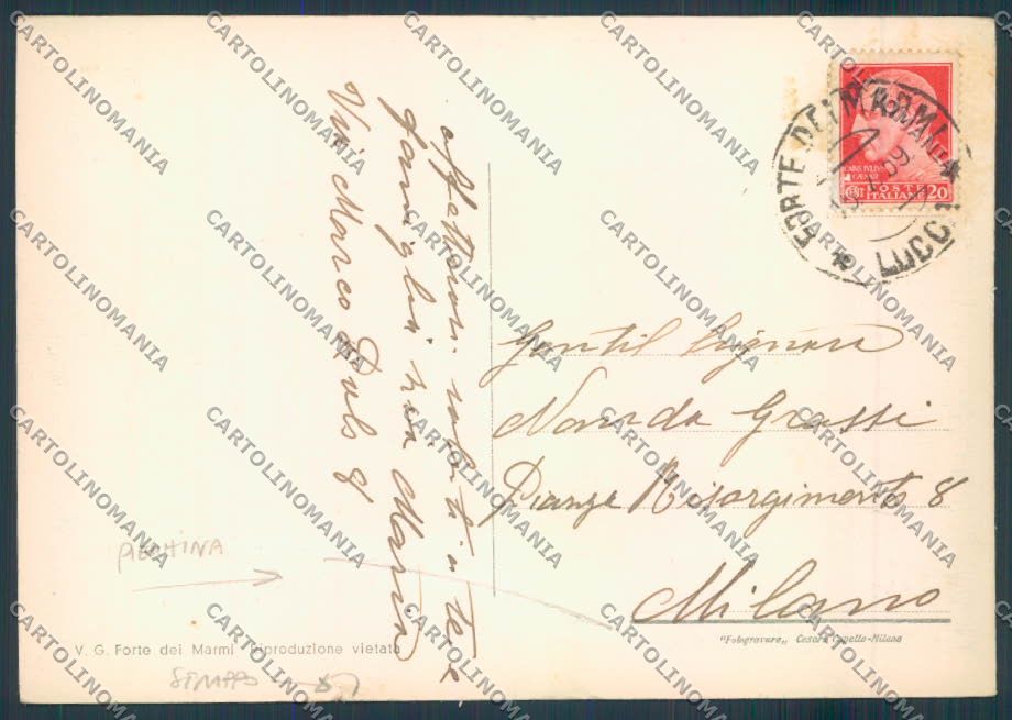 Lucca Forte dei Marmi PIEGHINA STRAPPO FG cartolina ZF4247 – retro