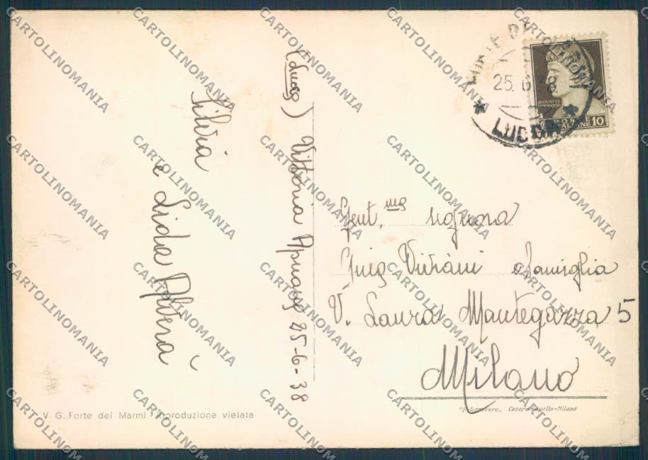 Lucca Forte dei Marmi FG cartolina ZF4249 – retro