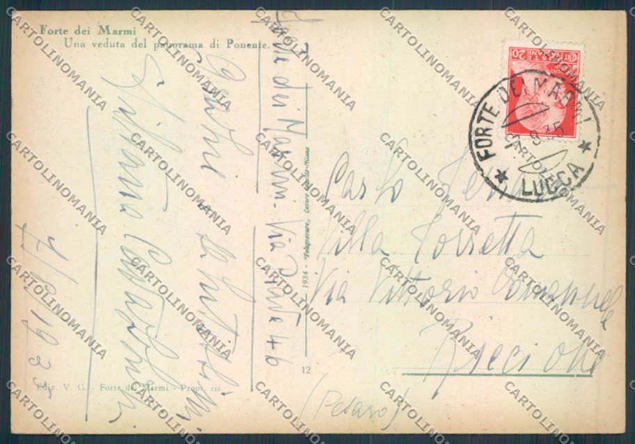 Lucca Forte dei Marmi FG cartolina ZF4252 – retro