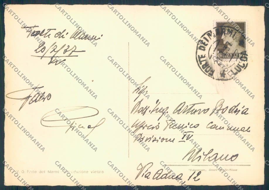 Lucca Forte dei Marmi FG cartolina ZF4259 – retro