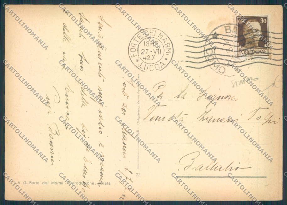 Lucca Forte dei Marmi STRAPPINO FG cartolina ZF4268 – retro