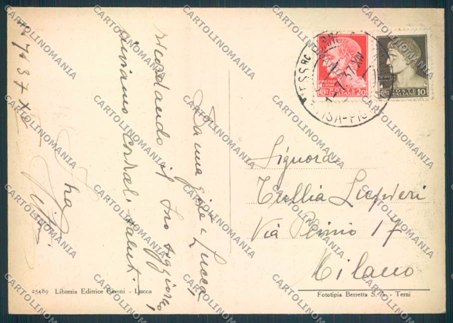 Lucca città FG cartolina ZF4356 – retro
