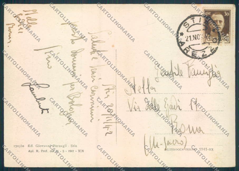Arezzo Stia ABRASA FG cartolina ZF4378 – retro
