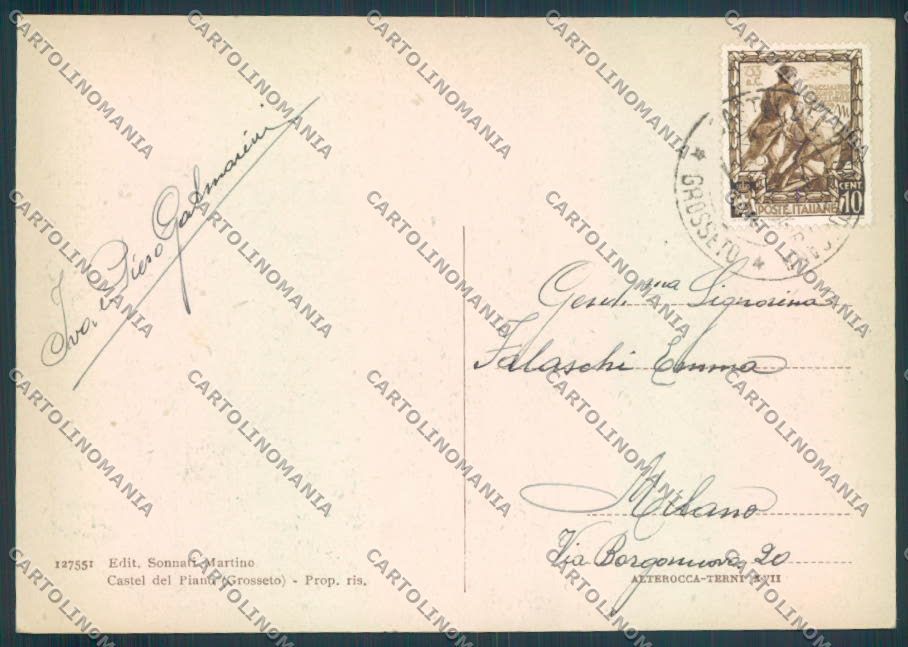 Grosseto Castel del Piano FG cartolina ZF4387 – retro