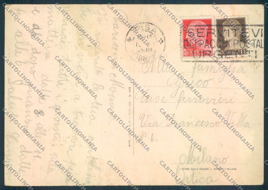 Pisa Tirrenia FG cartolina ZF4418 – retro