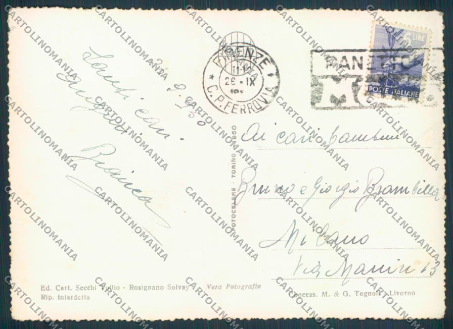 Livorno Rosignano Solvay foto FG cartolina ZF4510 – retro
