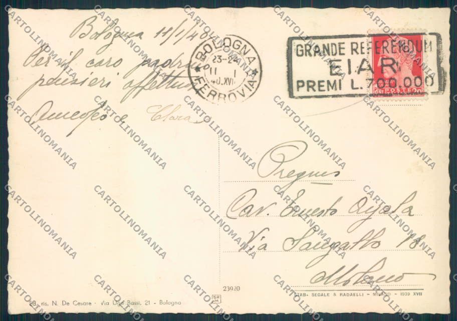 Bologna città FG cartolina ZF4614 – retro