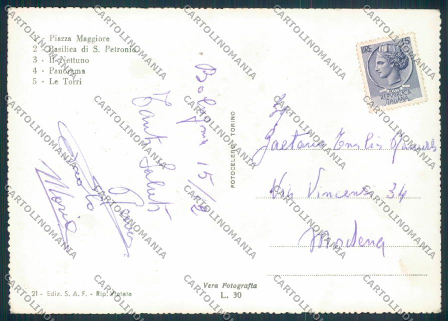 Bologna città foto FG cartolina ZF4616 – retro