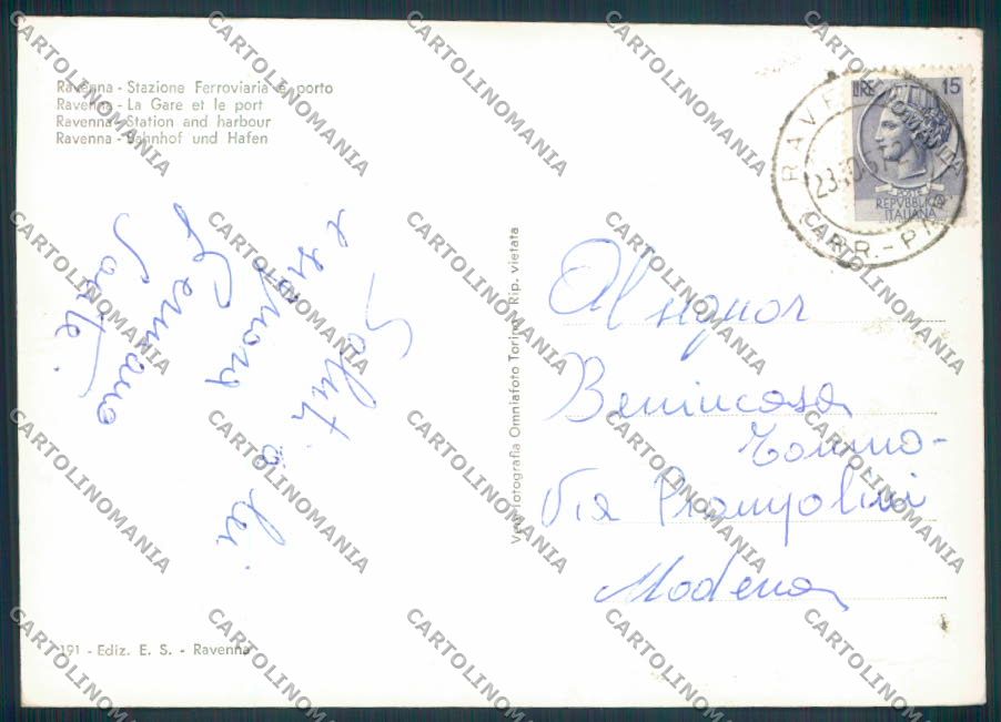 Ravenna Porto Stazione foto FG cartolina ZF4720 – retro