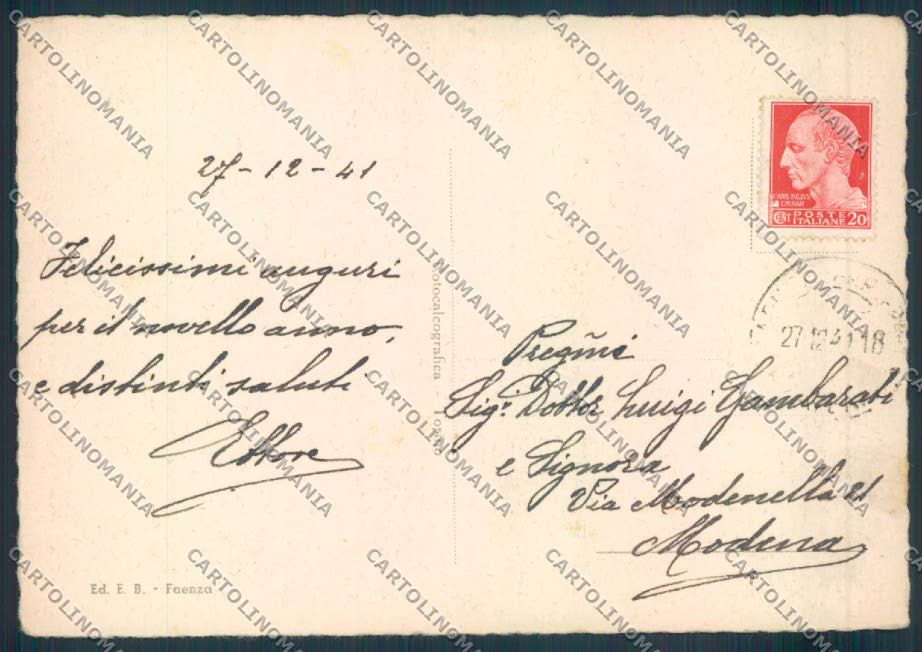 Ravenna Faenza FG cartolina ZF4736 – retro