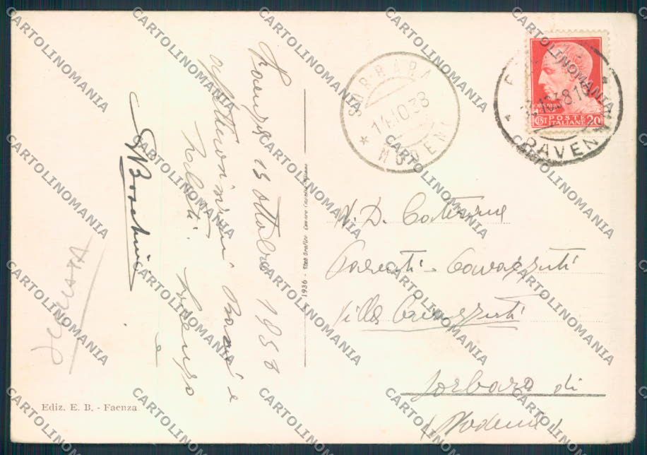 Ravenna Faenza SCOLLATA FG cartolina ZF4743 – retro