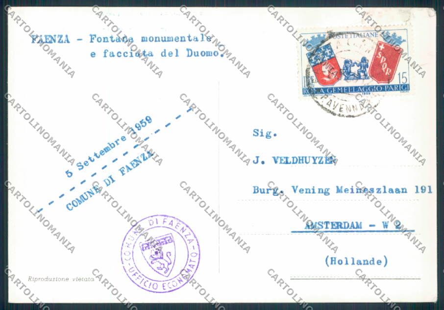 Ravenna Faenza foto FG cartolina ZF4747 – retro