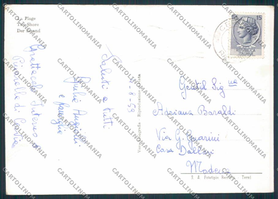 Ravenna Pinarella di Ravenna Cervia foto FG cartolina ZF4753 – retro
