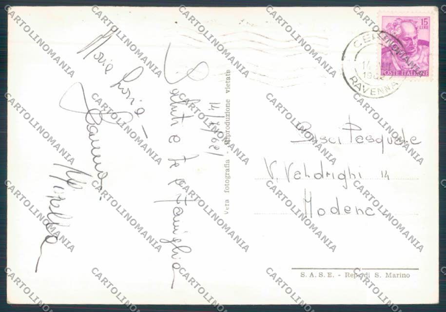 Ravenna Pinarella di Ravenna Cervia foto FG cartolina ZF4758 – retro