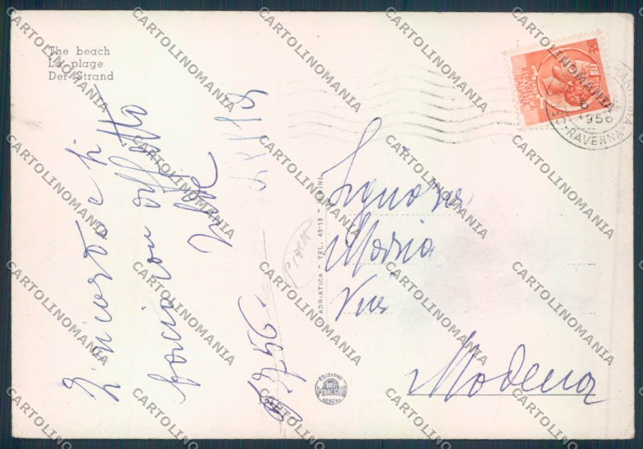 Ravenna Cervia Milano Marittima PIEGA FG cartolina ZF4781 – retro