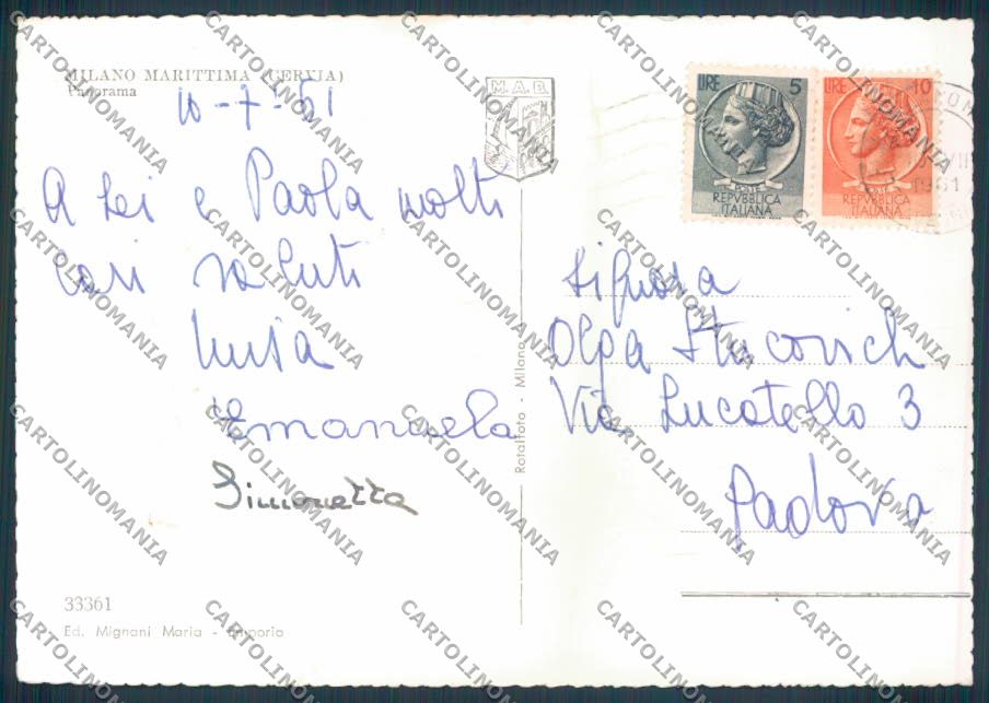 Ravenna Cervia Milano Marittima foto FG cartolina ZF4789 – retro