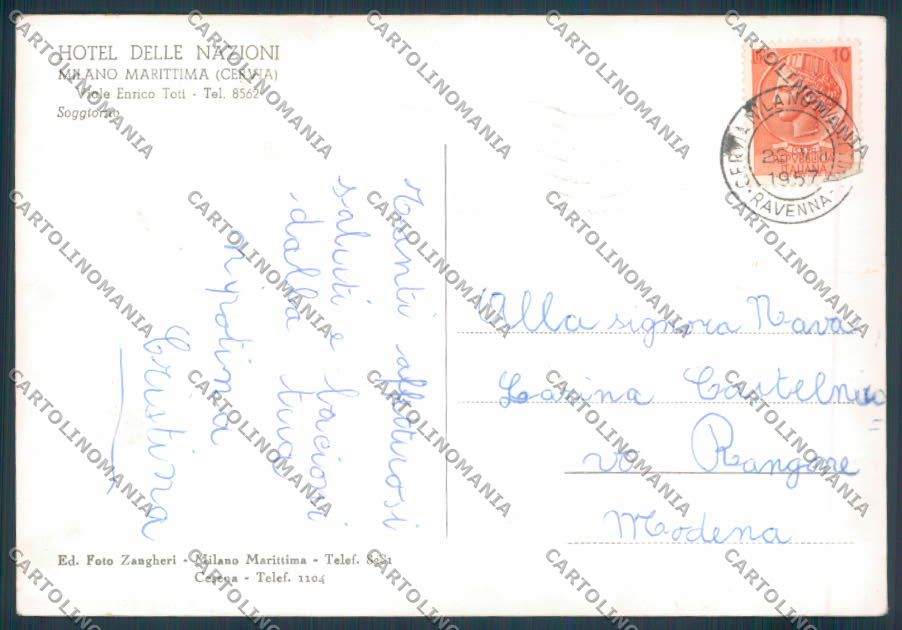 Ravenna Cervia Milano Marittima foto FG cartolina ZF4799 – retro