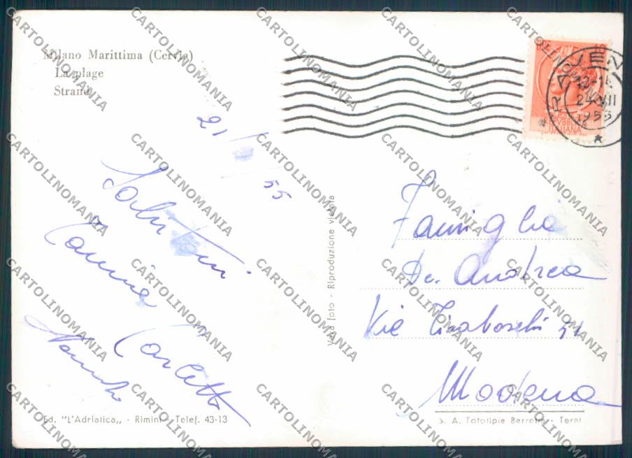 Ravenna Cervia Milano Marittima foto FG cartolina ZF4800 – retro
