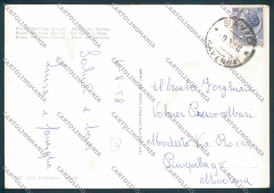 Ravenna Cervia Milano Marittima foto FG cartolina ZF4848 – retro