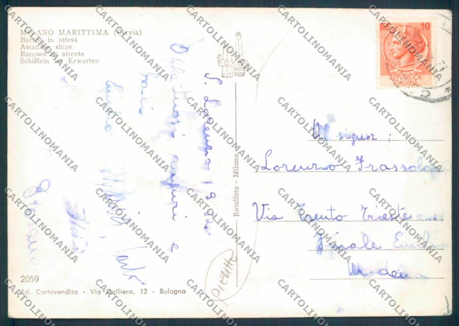 Ravenna Cervia Milano Marittima PIEGHE foto FG cartolina ZF4855 – retro