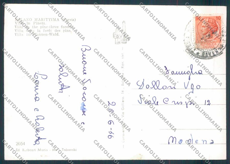 Ravenna Cervia Milano Marittima foto FG cartolina ZF4874 – retro