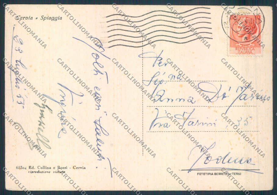 Ravenna Cervia FG cartolina ZF4897 – retro