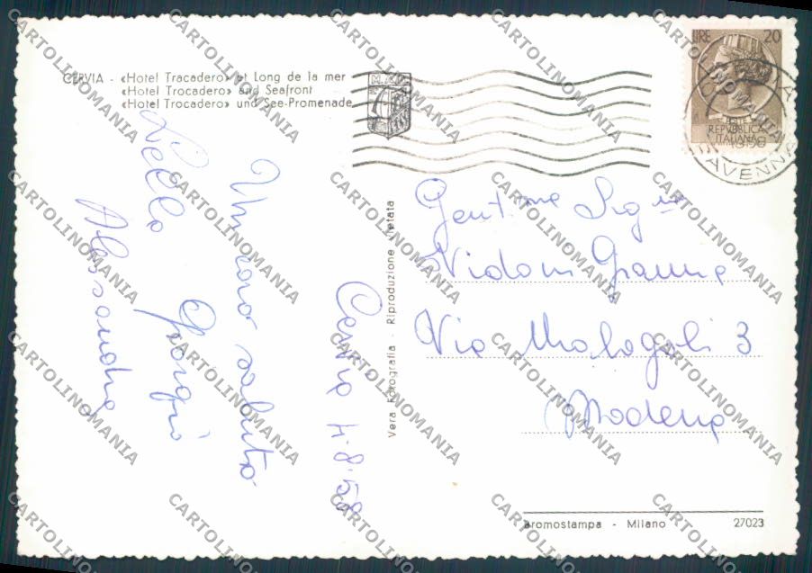 Ravenna Cervia Saluti da foto FG cartolina ZF4909 – retro