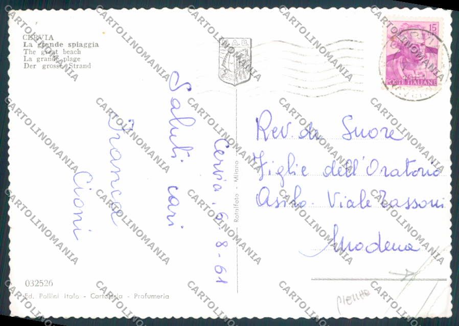 Ravenna Cervia PIEGHE foto FG cartolina ZF4959 – retro