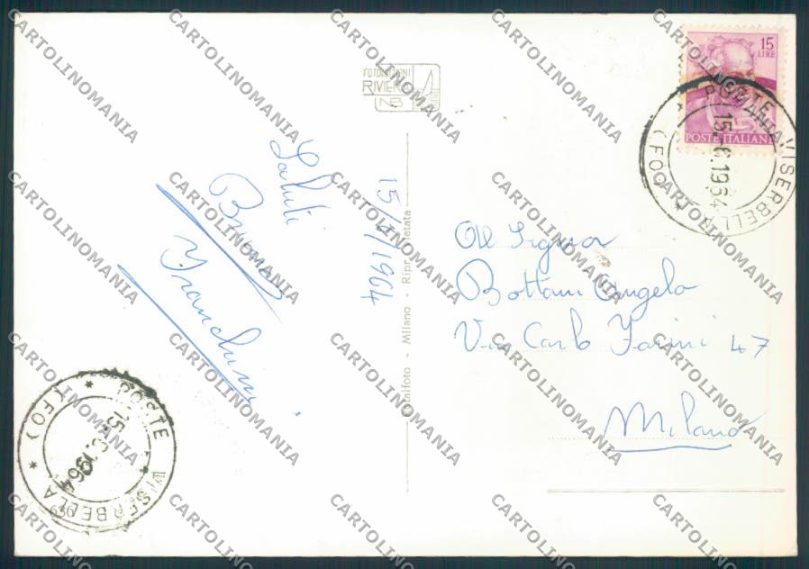 Rimini Viserbella Saluti da foto FG cartolina ZF5085 – retro