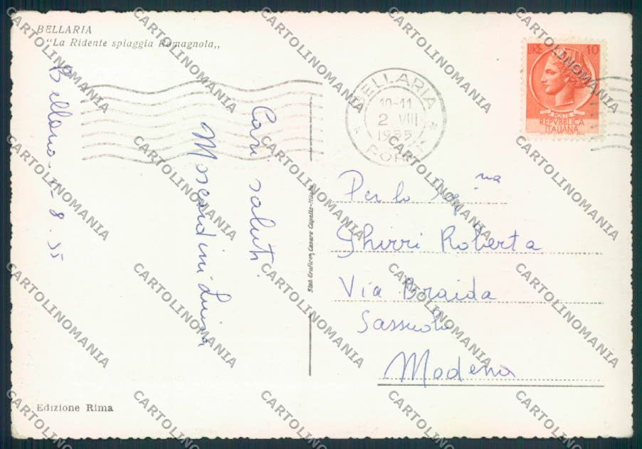 Rimini Bellaria FG cartolina ZF5086 – retro