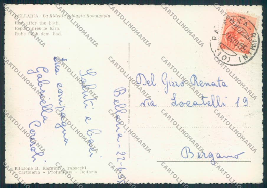 Rimini Bellaria FG cartolina ZF5090 – retro