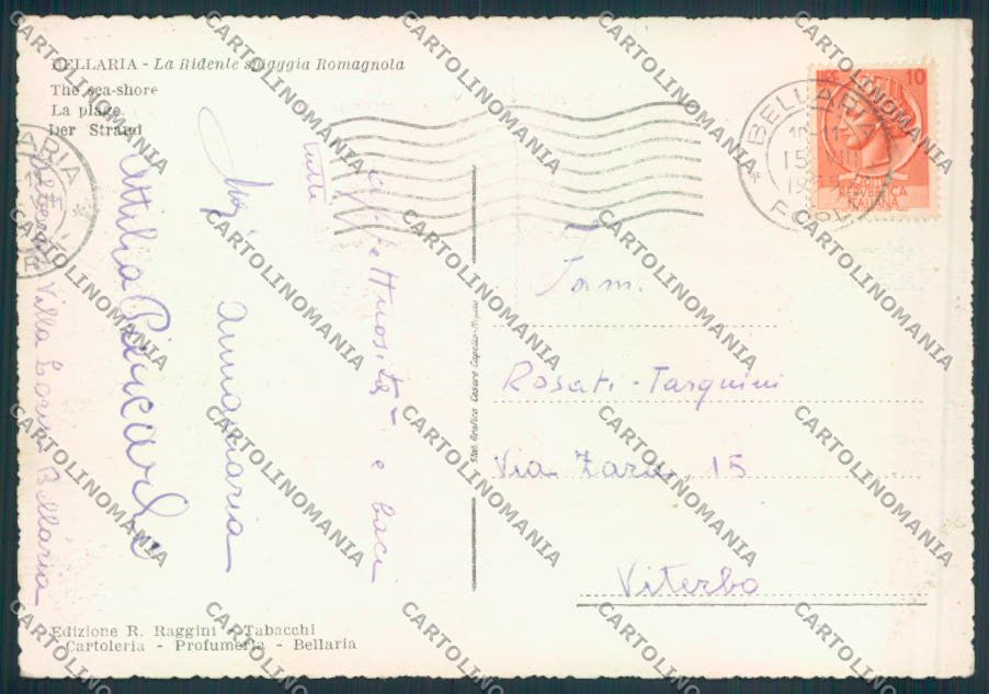 Rimini Bellaria FG cartolina ZF5096 – retro