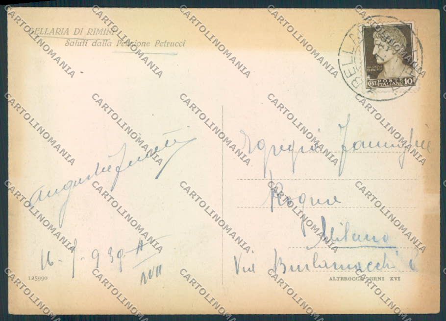Rimini Bellaria FG cartolina ZF5099 – retro