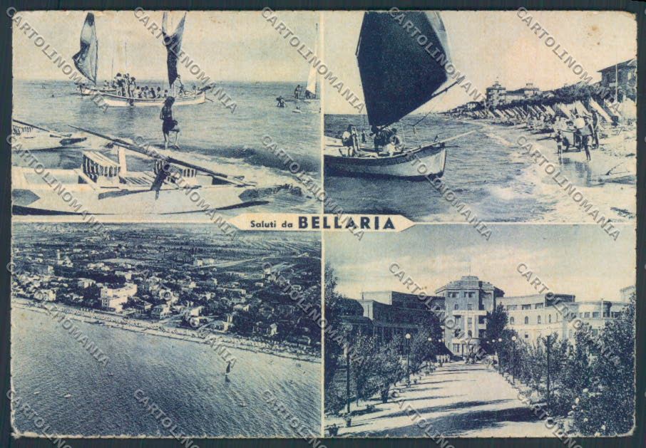 Rimini Bellaria Saluti da PIEGA FG cartolina ZF5103 – fronte