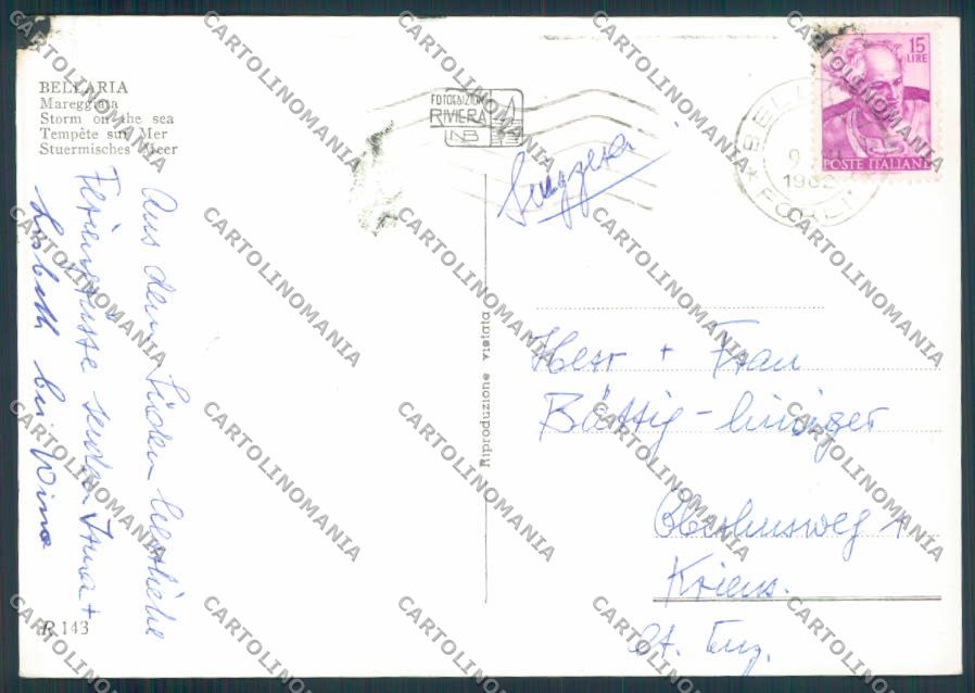 Rimini Bellaria foto FG cartolina ZF5113 – retro
