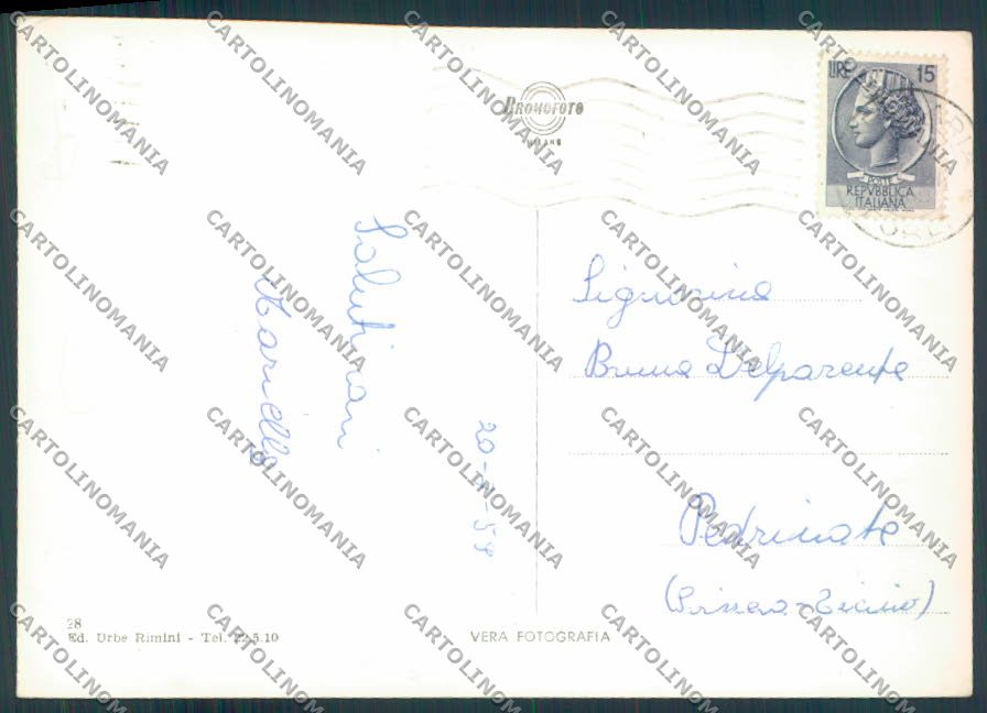 Rimini Bellaria Saluti da foto FG cartolina ZF5118 – retro