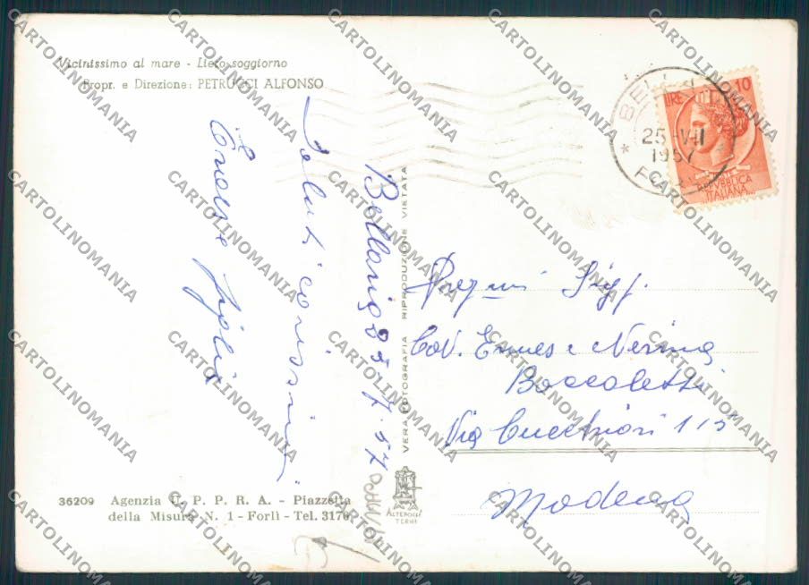 Rimini Bellaria STRAPPO foto FG cartolina ZF5122 – retro