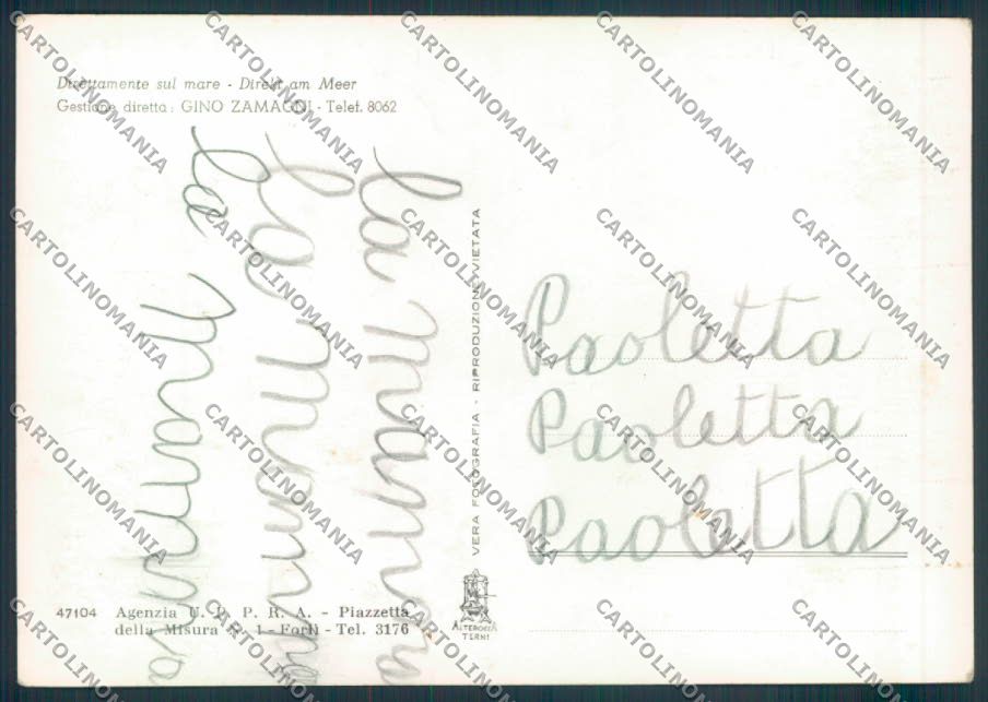 Rimini Bellaria foto FG cartolina ZF5123 – retro