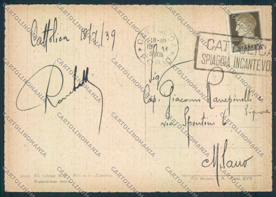Rimini Cattolica FG cartolina ZF5147 – retro