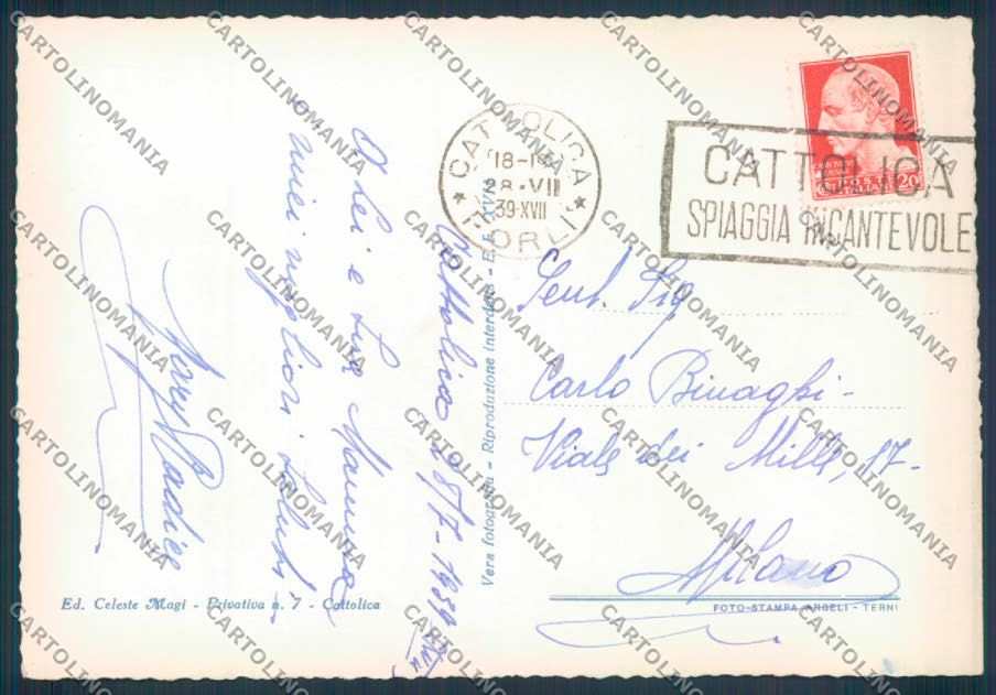 Rimini Cattolica foto FG cartolina ZF5188 – retro