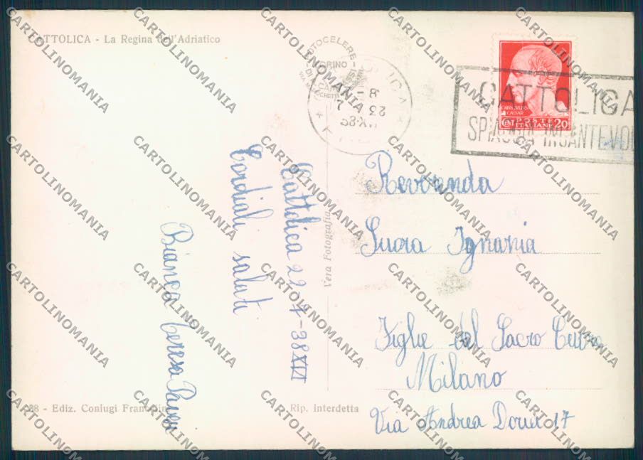 Rimini Cattolica foto FG cartolina ZF5191 – retro