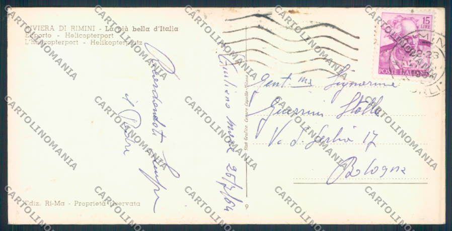Rimini città Elicottero Mini foto cartolina ZF5210 – retro