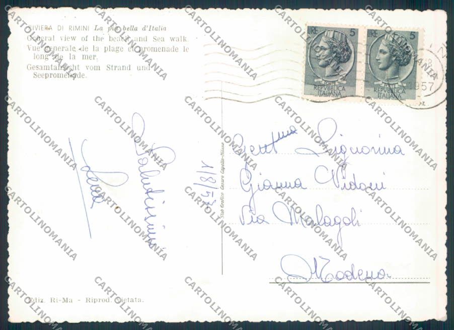 Rimini città foto FG cartolina ZF5231 – retro