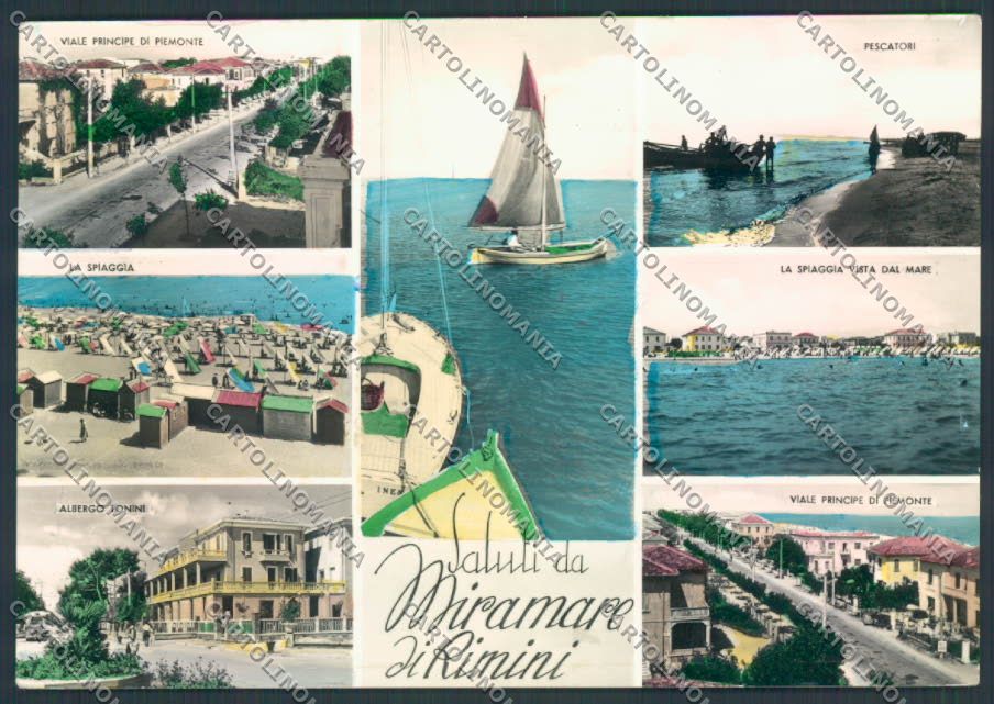 Rimini Miramare Saluti da foto FG cartolina ZF5246 – fronte